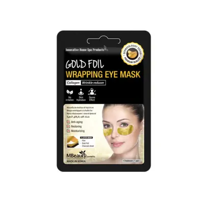 MBEAUTY Zlatna maska u foliji za područje ispod očiju za redukciju bora 12ml