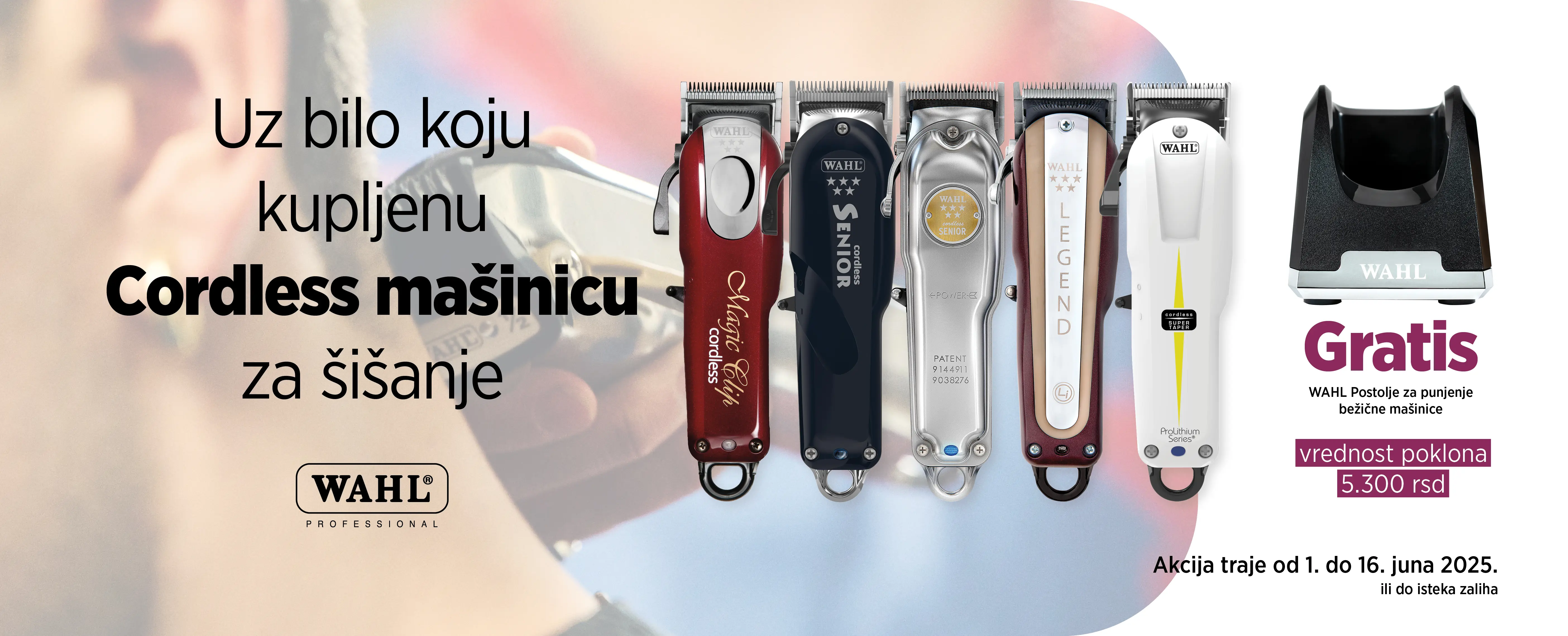CORDLESS MAŠINICA I WAHL POSTOLJE GRATIS