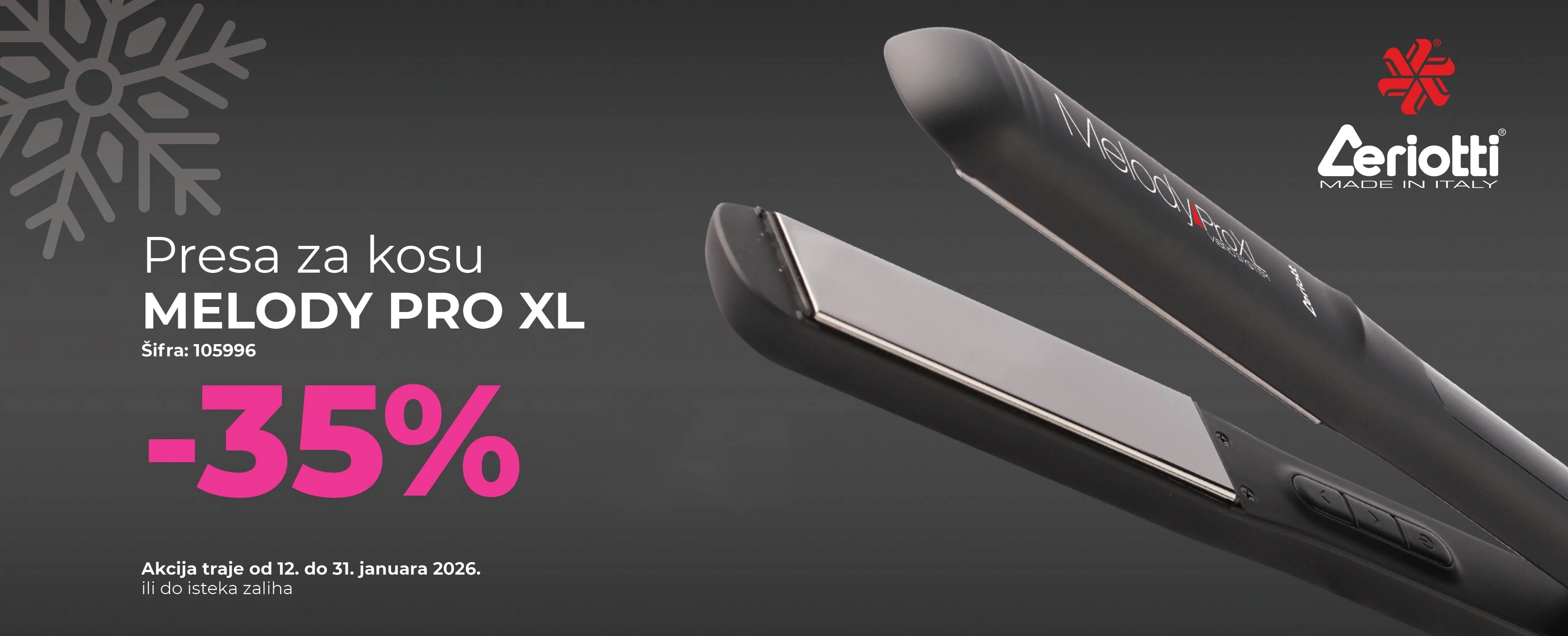 Presa za kosu MELODY PRO XL