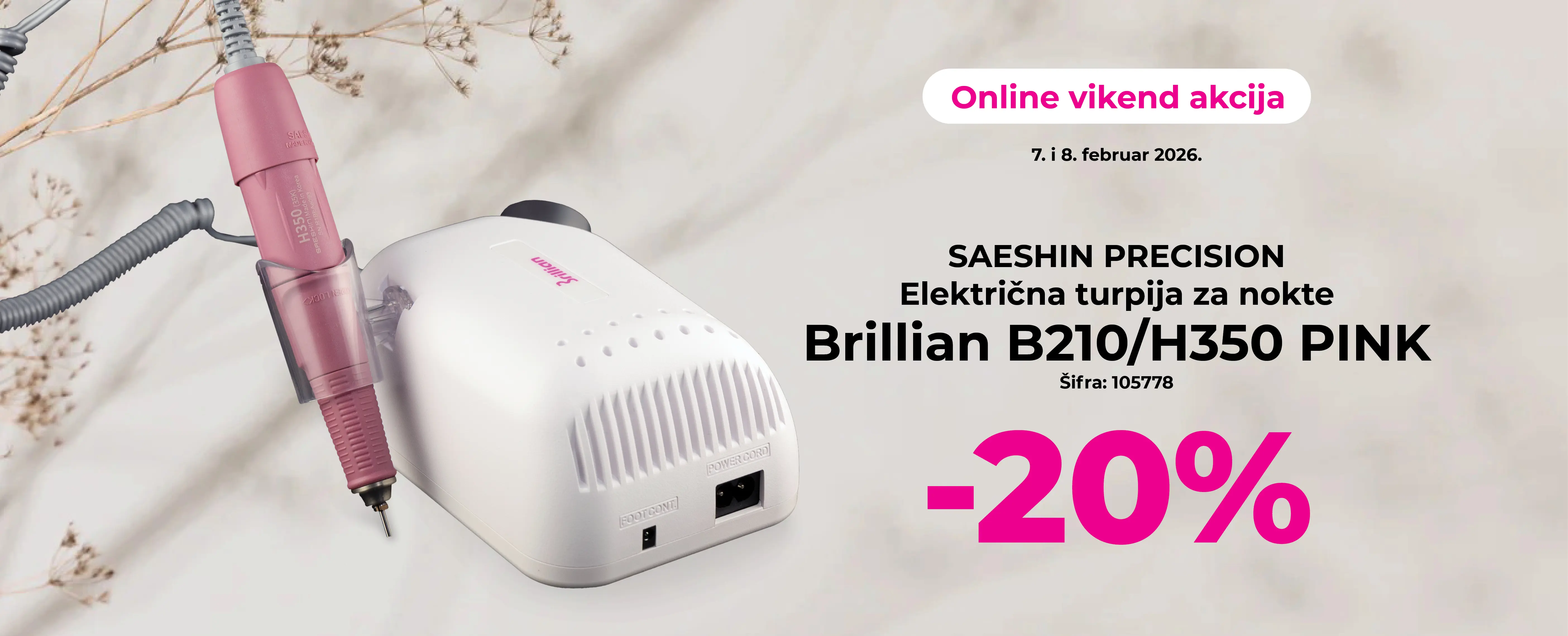 SAESHIN PRECISION Električna turpija za nokte Brillian